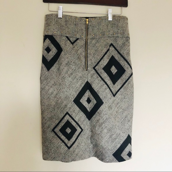 💋 Anthropologie Lauren Moffatt Wool/Cotton Skirt  2 - Picture 2 of 7